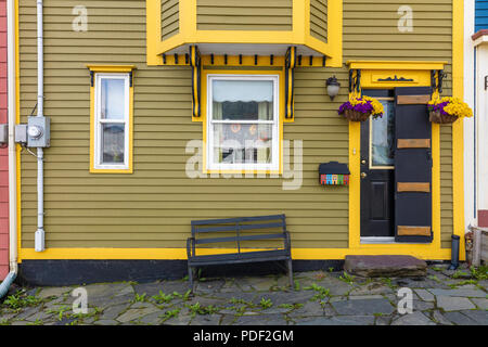 Maisons colorées jelly bean, St John's, Terre-Neuve et Labrador La province, Canada Banque D'Images