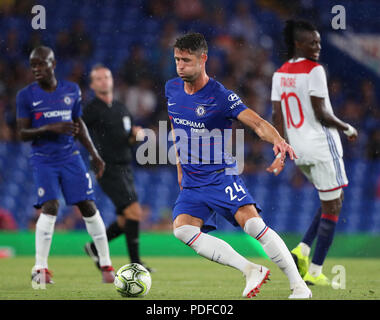 Londres, ANGLETERRE - 07 août 2017 : La pré saison match amical entre Chelsea et l'Olympique Lyonnais à Stamford Bridge le 7 août 2018 à Londres, Royaume-Uni. Banque D'Images