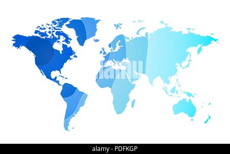 Blue waves world map background Illustration de Vecteur
