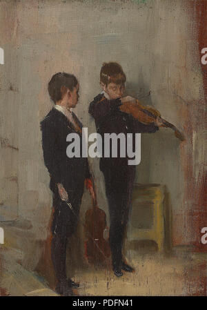 315 Tom Roberts leçon de violon Banque D'Images