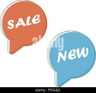 Set Sale bulle bannières, votre achat de mots clés design, modèle app icônes, vector illustration. Illustration de Vecteur