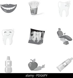 Ensemble de soins dentaires icônes de design monochrome. Grande collection de soins dentaires symbole vecteur illustration stock Illustration de Vecteur