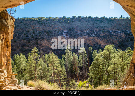 Chambre en alcôve en sentier Bandelier National Monument, Nouveau Mexique Banque D'Images