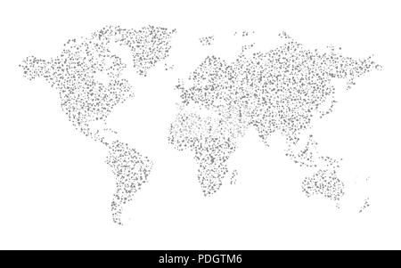 Carte du monde gris abstrait design graphique en pointillé Illustration de Vecteur