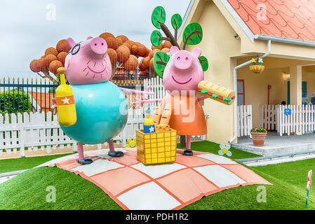 CASTELNUOVO DEL GARDA, ITALIE - 1 mai : Peppa Pig, à l'intérieur des terres thème Parc d'attractions Gardaland, près du lac de Garde, Italie, le 1 mai 2018. Le parc attrac Banque D'Images