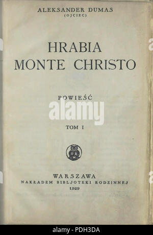 261 PL Aleksander Dumas - Hrabia Monte Christo 01 tytułowa stron Banque D'Images