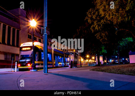 Dallas, Texas, Ville, nuit, Les Lumières Banque D'Images