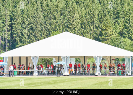 Rottach Egern, Allemagne. 09Th Aug 2018. FC Bayern Munich, Rottach Egern, Août 09, 2018 à vélo de l'équipe de régénération après la session de formation dans les formations camp pour la saison 2018/2019 La préparation, le 9 août 2018, à Rottach-Egern Tegernsee, Allemagne. Crédit : Peter Schatz/Alamy Live News Banque D'Images