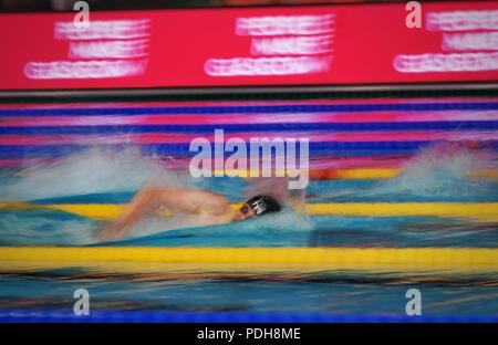 Glasgow, Ecosse, UK, 9 août 2018, Max Litchfield obtient l'argent en 400m quatre nages aux Championnats d'Europe 2018. Credit : Pawel Pietraszewski / Alamy Live News Banque D'Images