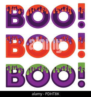 Boo signer télévision cartoon vector illustration. Typographie avec texte Illustration de Vecteur