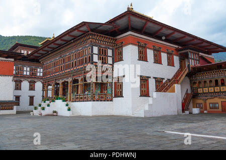 Tashichhoedzong dans la ville de Thimphu, Bhoutan Banque D'Images