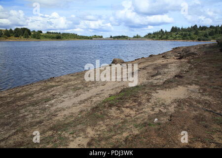 Réservoir de Fernworthy montre des signes de sécheresse, Dartmoor National Park, Devon, England, UK Banque D'Images