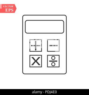 L'icône Calculatrice télévision. Les grandes lignes de haute qualité unique symbole de l'obtention du diplôme pour la conception web ou application mobile. Ligne mince signe de l'éducation pour la conception logo, vis Illustration de Vecteur