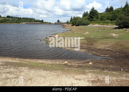 Réservoir de Fernworthy montre des signes de sécheresse, Dartmoor National Park, Devon, England, UK Banque D'Images