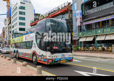 Busan, Corée du Sud - Jul 7, 2018 : visite de la ville de Busan à bus Plage Gwangalli à Busan city Banque D'Images