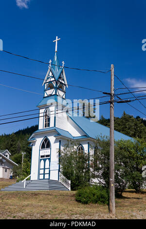 17 juillet 2018 - Moyie, British Columbia, Canada : extérieur de l'immeuble de la église catholique construite en 1904 à Moyie, British Columbia, Canada. Mo Banque D'Images