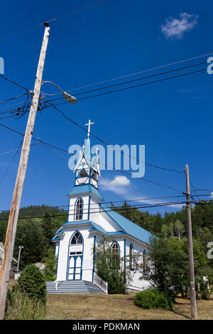 17 juillet 2018 - Moyie, British Columbia, Canada : extérieur de l'immeuble de la église catholique construite en 1904 à Moyie, British Columbia, Canada. Mo Banque D'Images