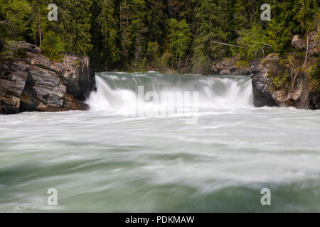 Overlander Falls est une chute d'eau sur le fleuve Fraser dans le parc provincial du mont Robson, British Columbia, Canada. Banque D'Images