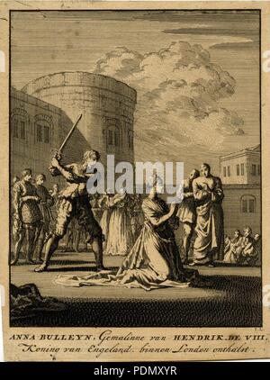 L'exécution d'Anne Boleyn par Jan Luyken. Banque D'Images