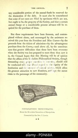 Rapport annuel de la société philosophique de Yorkshire (page 7) Banque D'Images