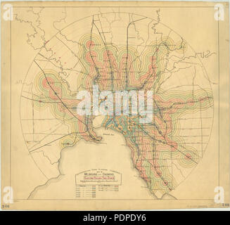 83 Plan de Melbourne et ses environs electric railway fuseaux horaires Banque D'Images