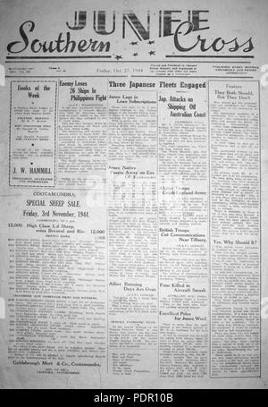 49 Première page du Junee Croix du Sud journal sur 27 Oct 1944 Banque D'Images