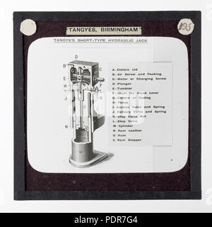 77 Diapositive - Tangyes Ltd, cric de levage Diagramme, vers 1910 Banque D'Images