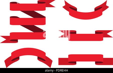 Rouleaux de papier rouge. Set Illustration de Vecteur