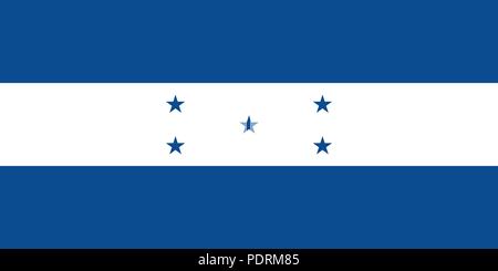 Image vectorielle pour le Honduras drapeau. Basé sur les langues officielles et les dimensions exactes du drapeau du Honduras (2:1) et couleurs (293C et blanc) Illustration de Vecteur