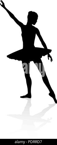 Ballet Dancer Dancing Silhouette Illustration de Vecteur