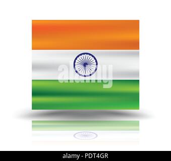 Vector illustration de mesh gradient drapeau indien avec happy independence day lettrage pour le jour de l'indépendance indienne. Illustration de Vecteur