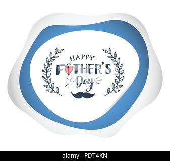 Le jour de père heureux bannière lettrage pour le père ' jour carte de vœux. Vector illustration. Illustration de Vecteur