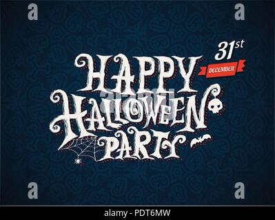 Happy Halloween Party design lettrage pour Halloween party affiche publicitaire. Vector illustration. Illustration de Vecteur