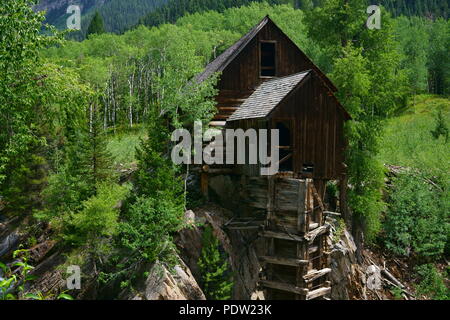 Crystal moulin situé dans une région éloignée près de Marble, Colorado Banque D'Images