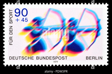 Timbre allemand (Berlin : 1979) : 'Fur den Sport' (charité stamp le financement du sport) Tir à l'ARC Banque D'Images