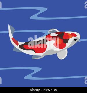 Poisson carpe koi Illustration de Vecteur