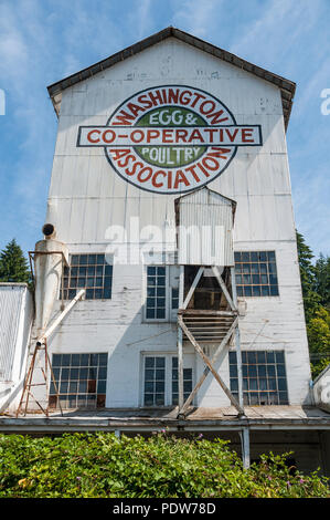 Le Washington Egg & Poultry Association Co-Operative bâtiment dans Winlock, Washington. Banque D'Images