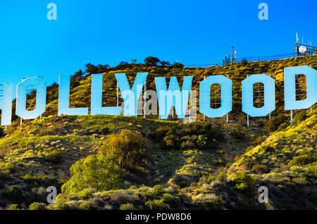 Le célèbre panneau Hollywood dans les collines de Los Angeles Californie Banque D'Images