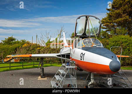 Royaume-uni, Pays de Galles, Anglesey, Tyddin Pwrpas Newborough, Anglesey, Musée des Transports, jet Hawker Hunter Banque D'Images