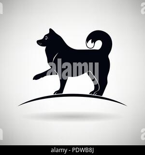 Silhouette d'un chien donnant une patte sur un fond clair Illustration de Vecteur