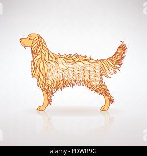 Chien Jaune stylisée sur un fond clair Illustration de Vecteur