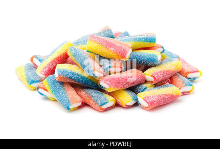 Sucre coloré jelly candy isolé sur fond blanc Banque D'Images