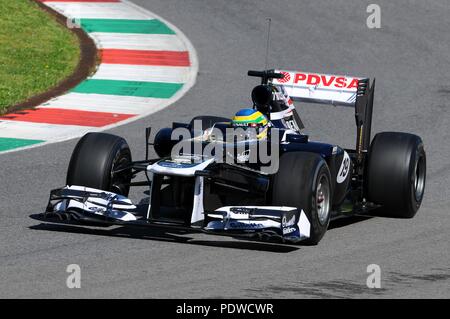 MUGELLO, ITALIE - Mai 2012 : Bruno Senna de Williams F1 courses au cours d'une session de formation sur le mai 2012 au circuit du Mugello en Italie. Banque D'Images