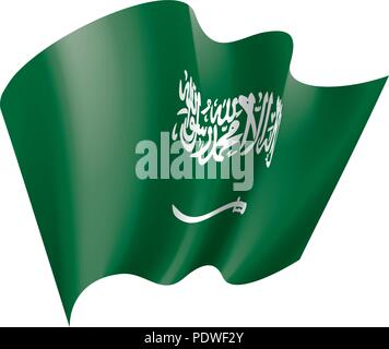 Drapeau de l'Arabie saoudite, vector illustration sur fond blanc Illustration de Vecteur