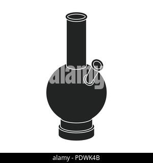 Dans l'icône Bong black style isolé sur fond blanc. Vector illustration symbole de la drogue. Illustration de Vecteur