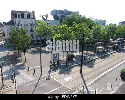 NANTES FRANCE, 08 juillet 2018 Lieu : ligne de tramway à Nantes Viarme Banque D'Images