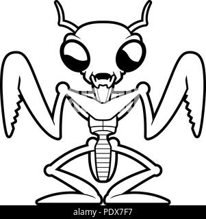 Illustration d'une caricature d'une mante religieuse. Illustration de Vecteur