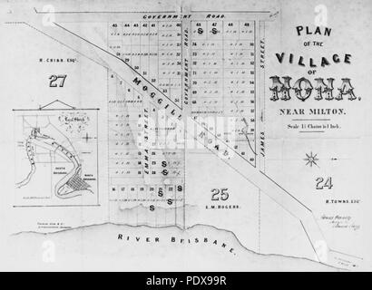 275 188228 StateLibQld Estate plan du village de Nona, près de Milton, Brisbane, 1865 Banque D'Images