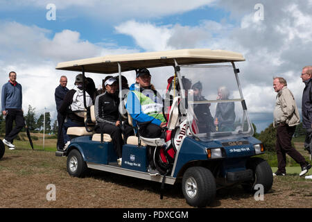 Gleneagles, Écosse, Royaume-Uni ; 10 août, 2018. La troisième journée de championnat d'Europe 2018 compétition à Gleneagles. Men's and Women's Team Championships Round Robin Phase Groupe. Quatre Match Play Ball format. Sur la photo ; Buggy prend à l'hôtel de Géorgie 9ème tee . Credit : Iain Masterton/Alamy Live News Banque D'Images