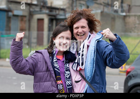 Dens Park, Dundee, Royaume-Uni. Août 11, 2018. Football Premiership Ladbrokes, Dundee et Aberdeen, Dundee fans en bon spirts avant le jeu : Action Crédit Plus Sport/Alamy Live News Banque D'Images